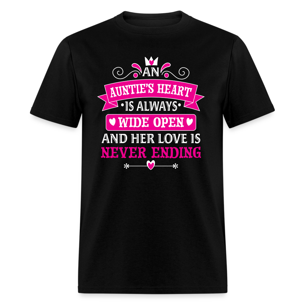 Auntie's Heart Unisex Tshirt - black