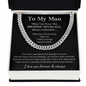 To My Man - I Love You Forever - Promise Necklace - Cuban Chain