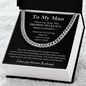 To My Man - I Love You Forever - Promise Necklace - Cuban Chain