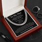 To My Man - I Love You Forever - Promise Necklace - Cuban Chain