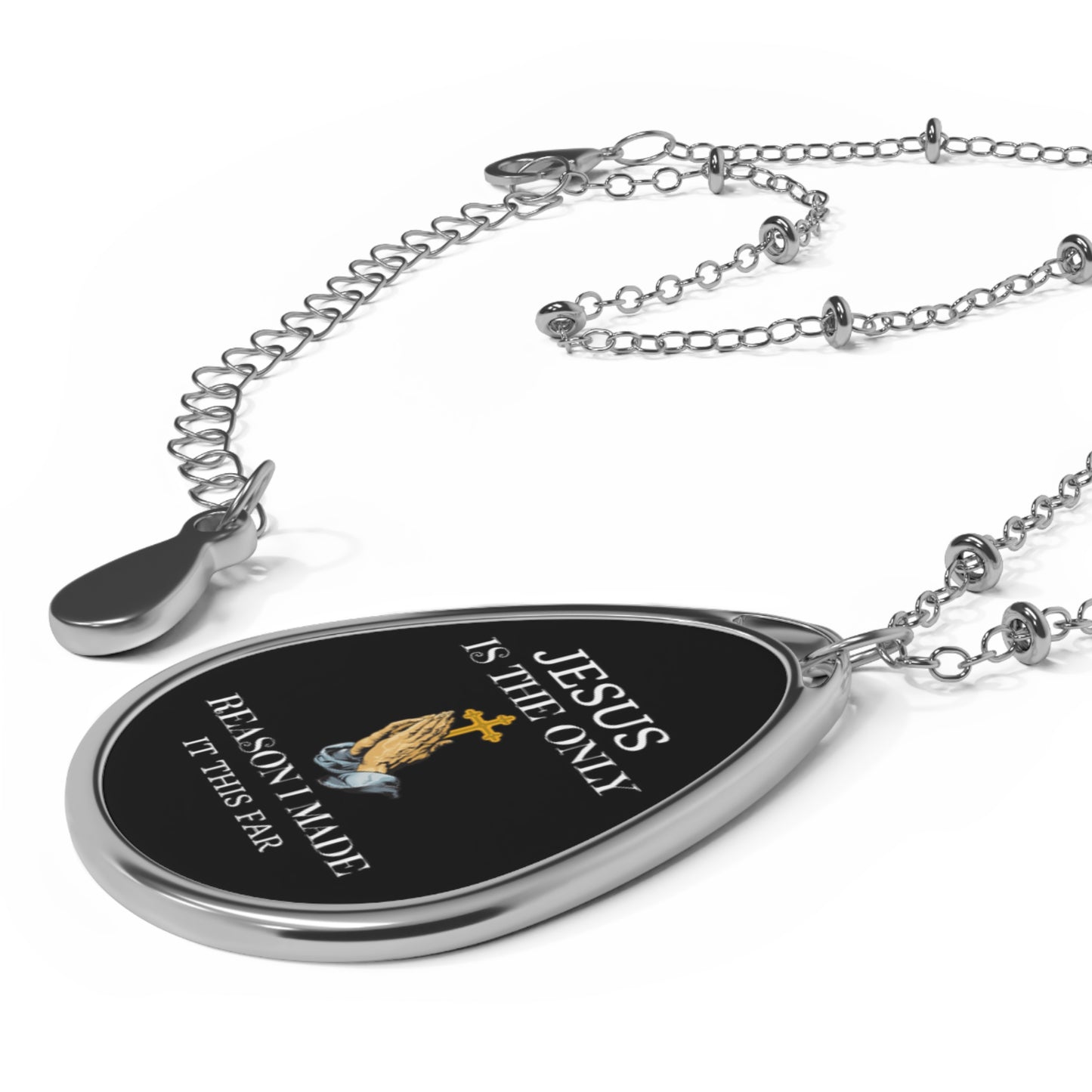 Faith-Inspired Oval Necklace, Inspirational Jewelry, Religious Gift, Spiritual Necklace, Christian Faith Pendant