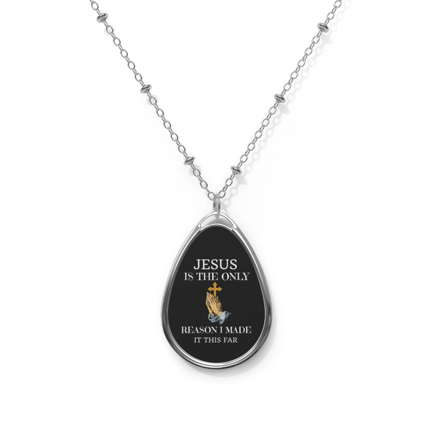 Faith-Inspired Oval Necklace, Inspirational Jewelry, Religious Gift, Spiritual Necklace, Christian Faith Pendant