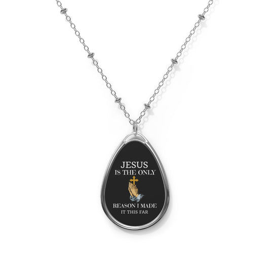 Faith-Inspired Oval Necklace, Inspirational Jewelry, Religious Gift, Spiritual Necklace, Christian Faith Pendant