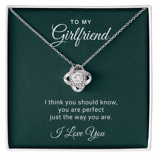 Gift To Her - You Are Perfect - Love Knot Necklace